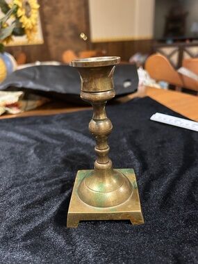 Antique-Style Brass Candlestick Holder in Brass Finish